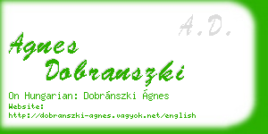 agnes dobranszki business card