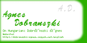 agnes dobranszki business card